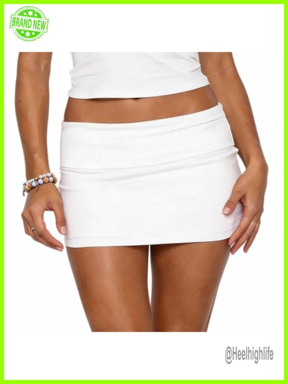 Fold Over Mini Skirt Low Rise Bodycon Micro Skirt Cotton Blend Y2K